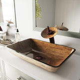 Glass Rectangular Vessel Bathroom Sink/Basin with Rounded Edges & Deep Bowl, Amber Sunset L2D6 - product image 7