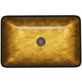 Glass Rectangular Vessel Bathroom Sink/Basin with Rounded Edges & Deep Bowl, Copper M6Z3 - product image 2