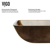 Glass Rectangular Vessel Bathroom Sink/Basin with Rounded Edges & Deep Bowl, Copper M6Z3 - product image 4