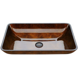 Glass Rectangular Vessel Bathroom Sink/Basin with Rounded Edges & Deep Bowl, Russet X1I9 - product image 1