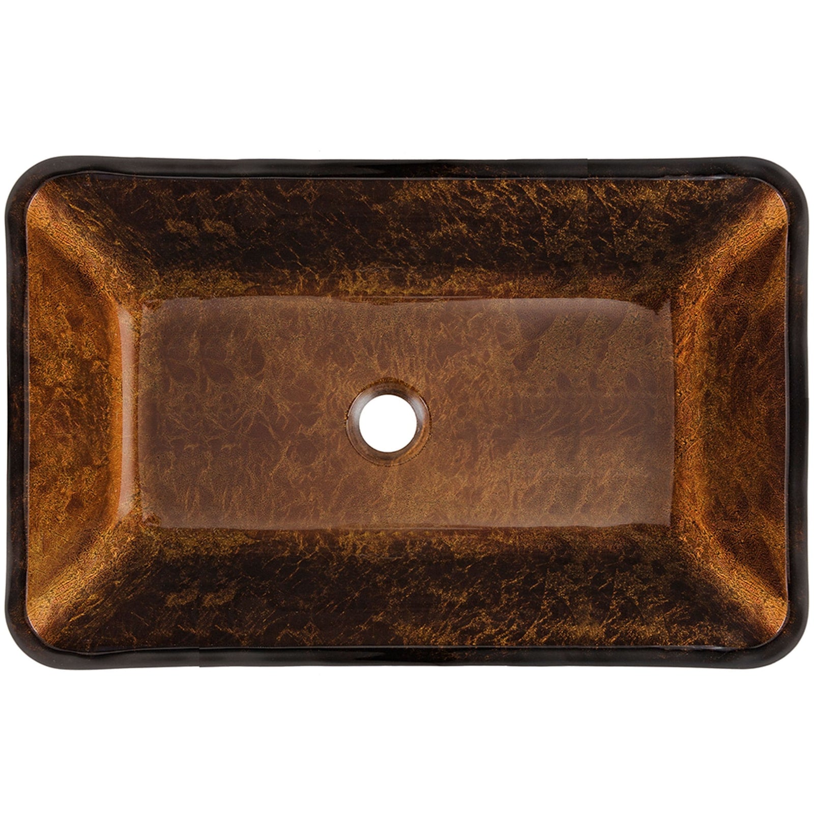 Glass Rectangular Vessel Bathroom Sink/Basin with Rounded Edges & Deep Bowl, Russet X1I9 - product image 2