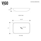 Glass Rectangular Vessel Bathroom Sink/Basin with Rounded Edges & Deep Bowl, Titanium V0L1 - product image 5