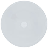 Glass Round Vessel Bathroom Sink/Basin with Rounded Edges & Deep Bowl, White Y0K1 - product image 1