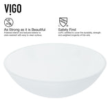Glass Round Vessel Bathroom Sink/Basin with Rounded Edges & Deep Bowl, White Y0K1 - product image 5