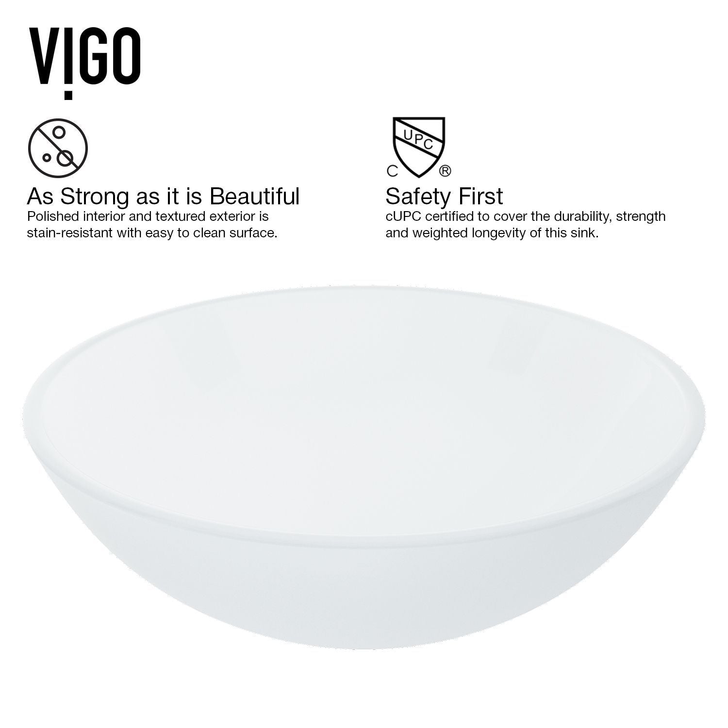 Glass Round Vessel Bathroom Sink/Basin with Rounded Edges & Deep Bowl, White Y0K1 - product image 5