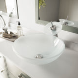 Glass Round Vessel Bathroom Sink/Basin with Rounded Edges & Deep Bowl, White Y0K1 - product image 7