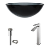 Glass Sheer Black Bathroom Sink/Basin Set with Duris Faucet and Round Vessel U7M7 - product image 2