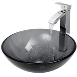 Glass Sheer Black Bathroom Sink/Basin Set with Duris Faucet and Round Vessel L9S5 - product image 3