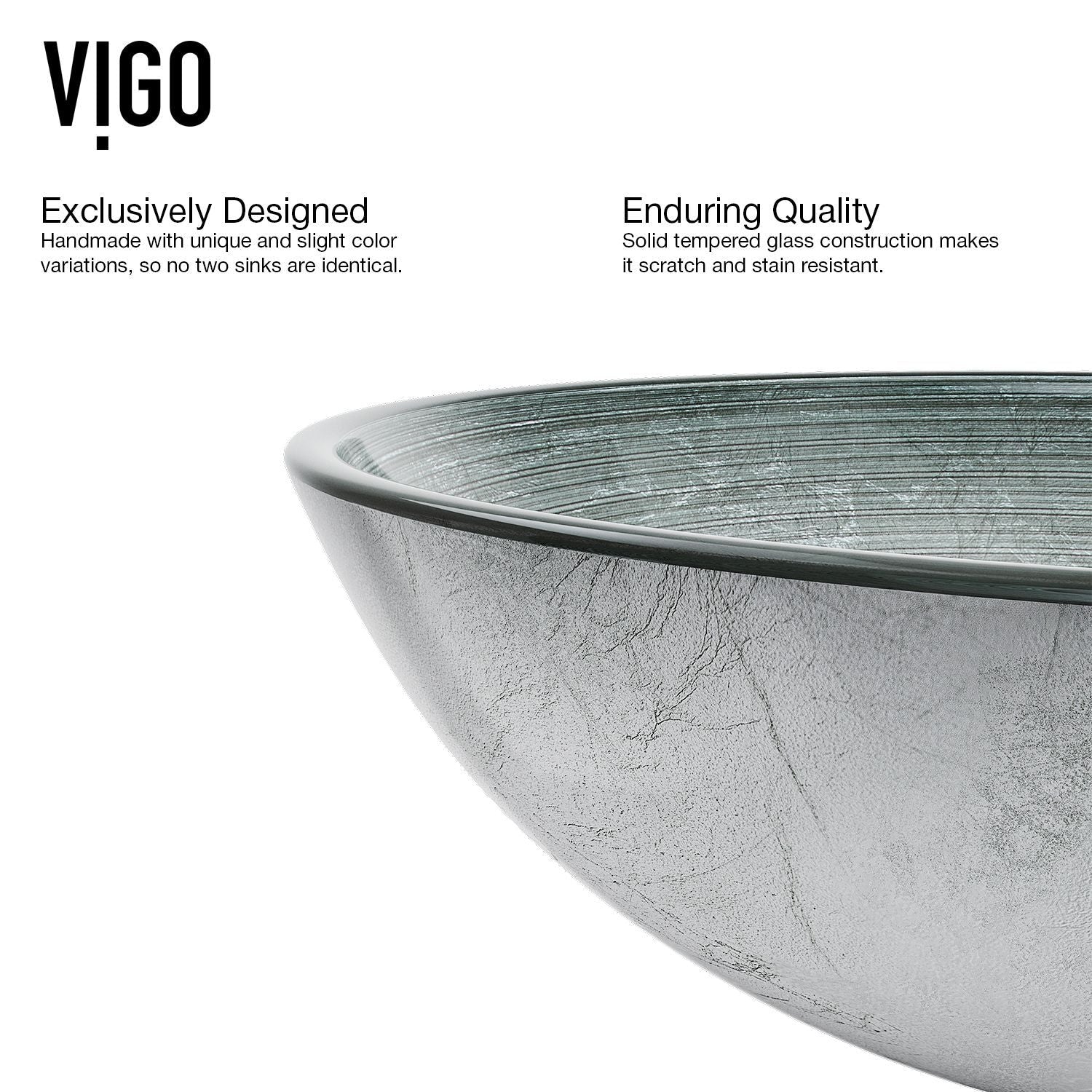 Glass Simply Silver Bathroom Sink/Basin Set with Chrome Duris Faucet and Round Vessel V5M3 - product image 5
