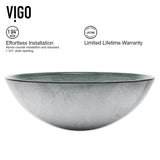 Glass Simply Silver Bathroom Sink/Basin Set with Chrome Duris Faucet and Round Vessel M4S3 - product image 7