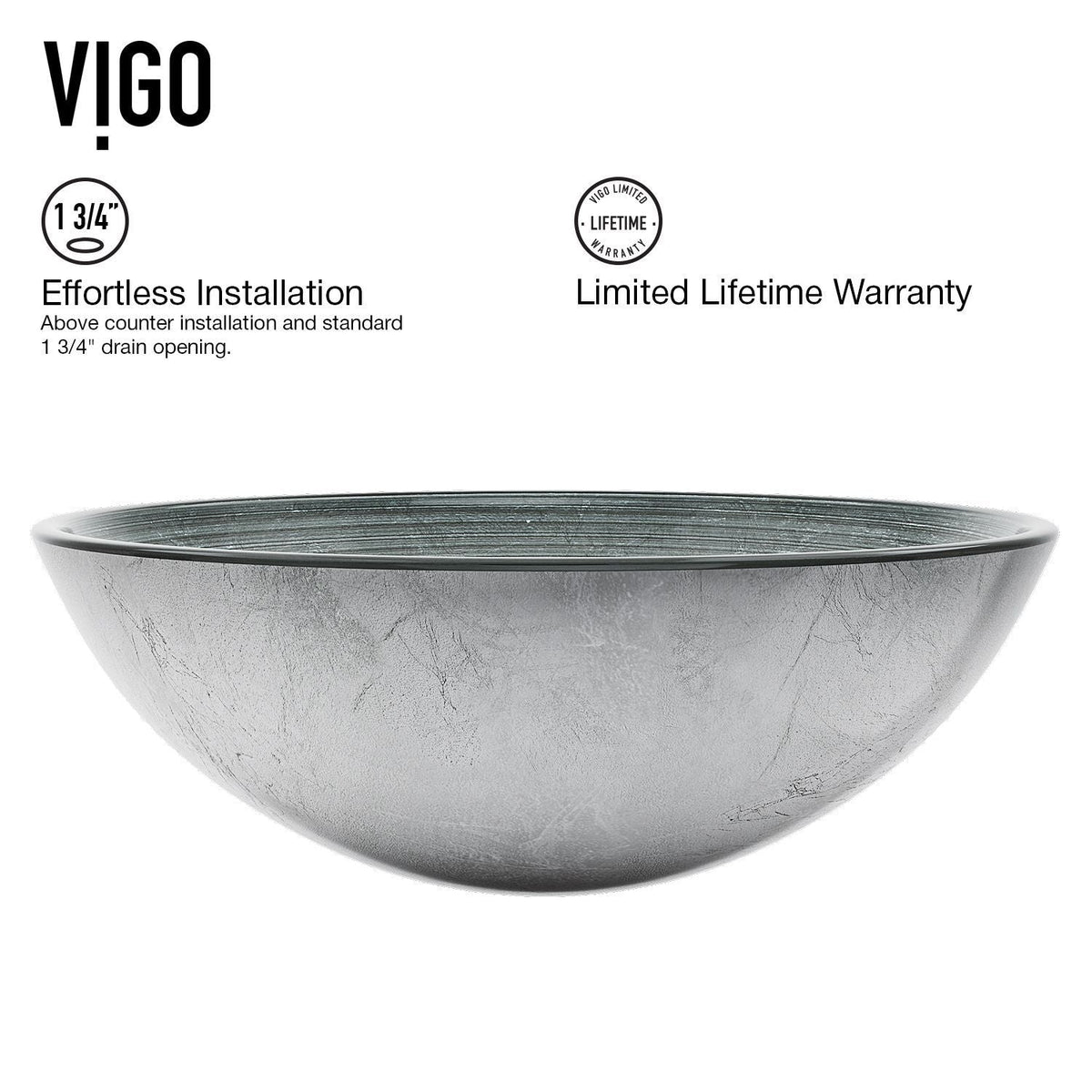 Glass Simply Silver Bathroom Sink/Basin Set with Niko Faucet and Round Vessel N2B1 - product image 8