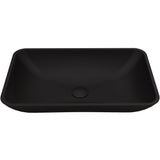 Hadyn Glass Rectangular Vessel Bathroom Sink/Basin with Rounded Edges & Deep Bowl, Black D1U1 - product image 1