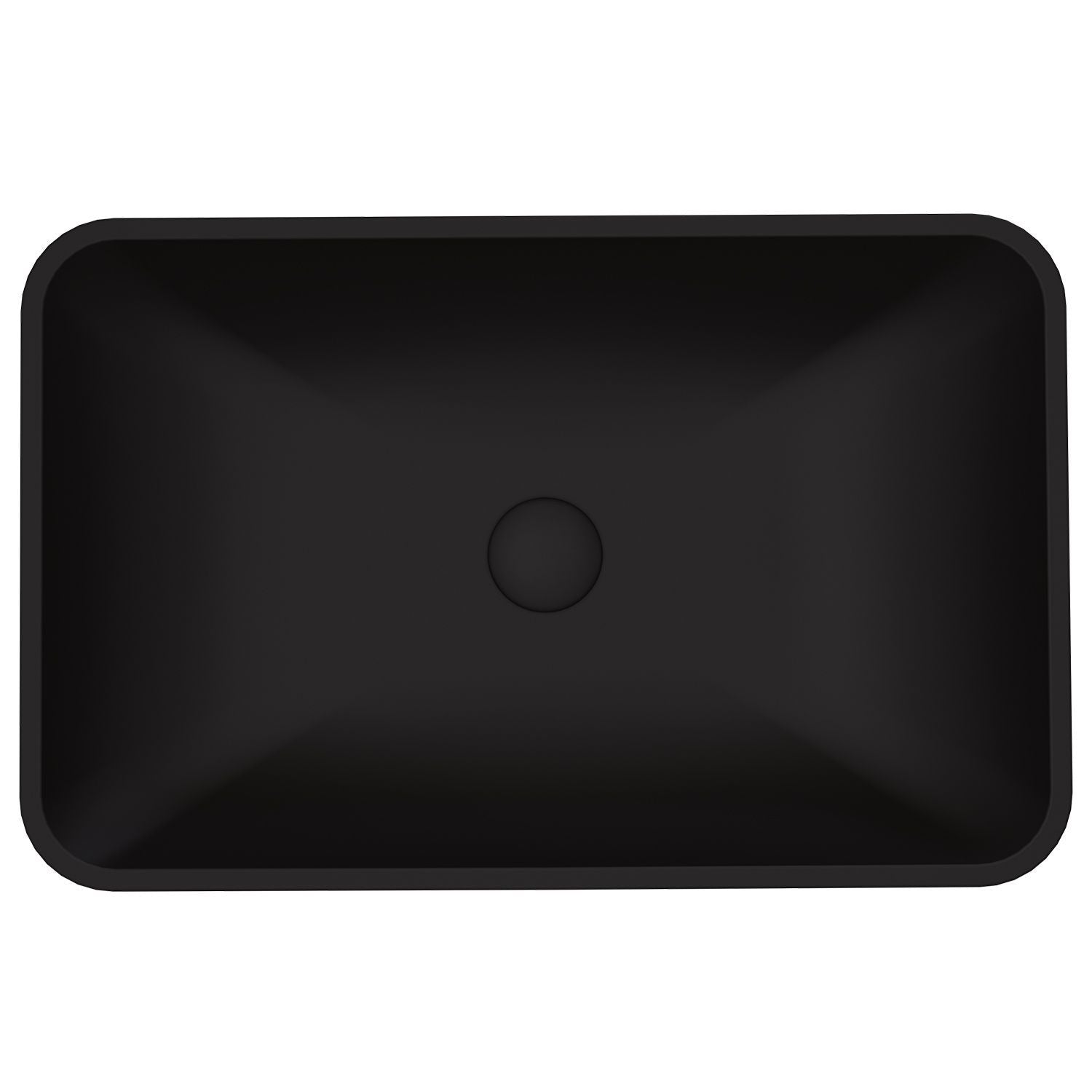 Hadyn Glass Rectangular Vessel Bathroom Sink/Basin with Rounded Edges & Deep Bowl, Black D1U1 - product image 2