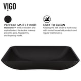 Hadyn Glass Rectangular Vessel Bathroom Sink/Basin with Rounded Edges & Deep Bowl, Black D1U1 - product image 3