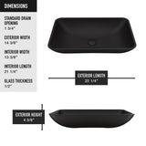 Hadyn Glass Rectangular Vessel Bathroom Sink/Basin with Rounded Edges & Deep Bowl, Black D1U1 - product image 5