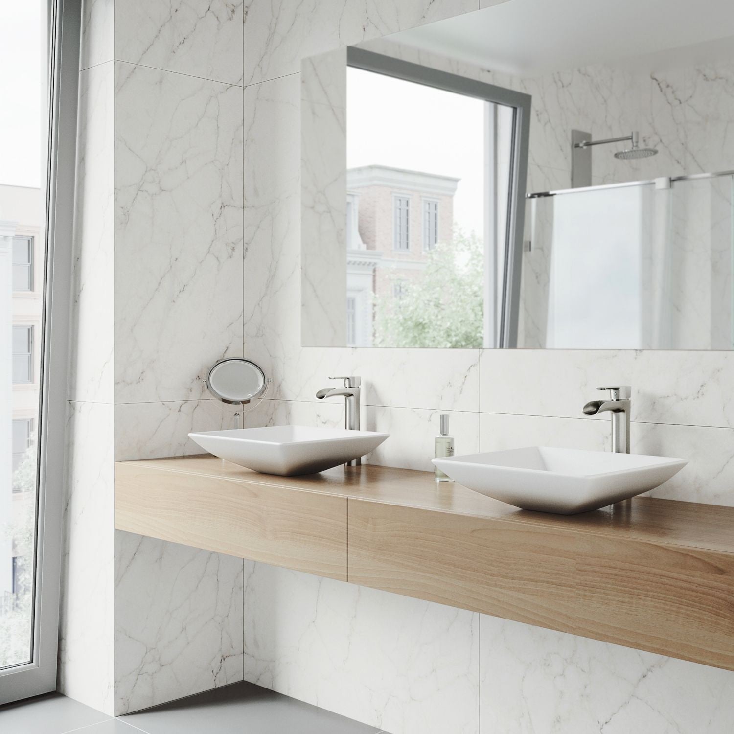 Hibiscus Matte Stone Round Vessel Bathroom Sink/Basin, Above-Counter Installation, White X4P0 - product image 7