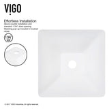 Hibiscus MatteStone White Bathroom Sink/Basin Set with Niko Faucet and Square Composite Vessel Y5I7 - product image 7
