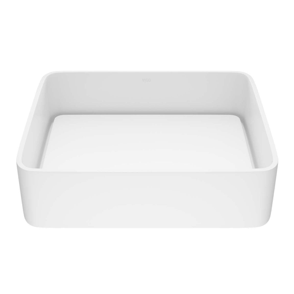 Jasmine MatteStone 18x15-in Deep White Bathroom Sink/Basin with Rectangular Vessel G0R2 - product image 1