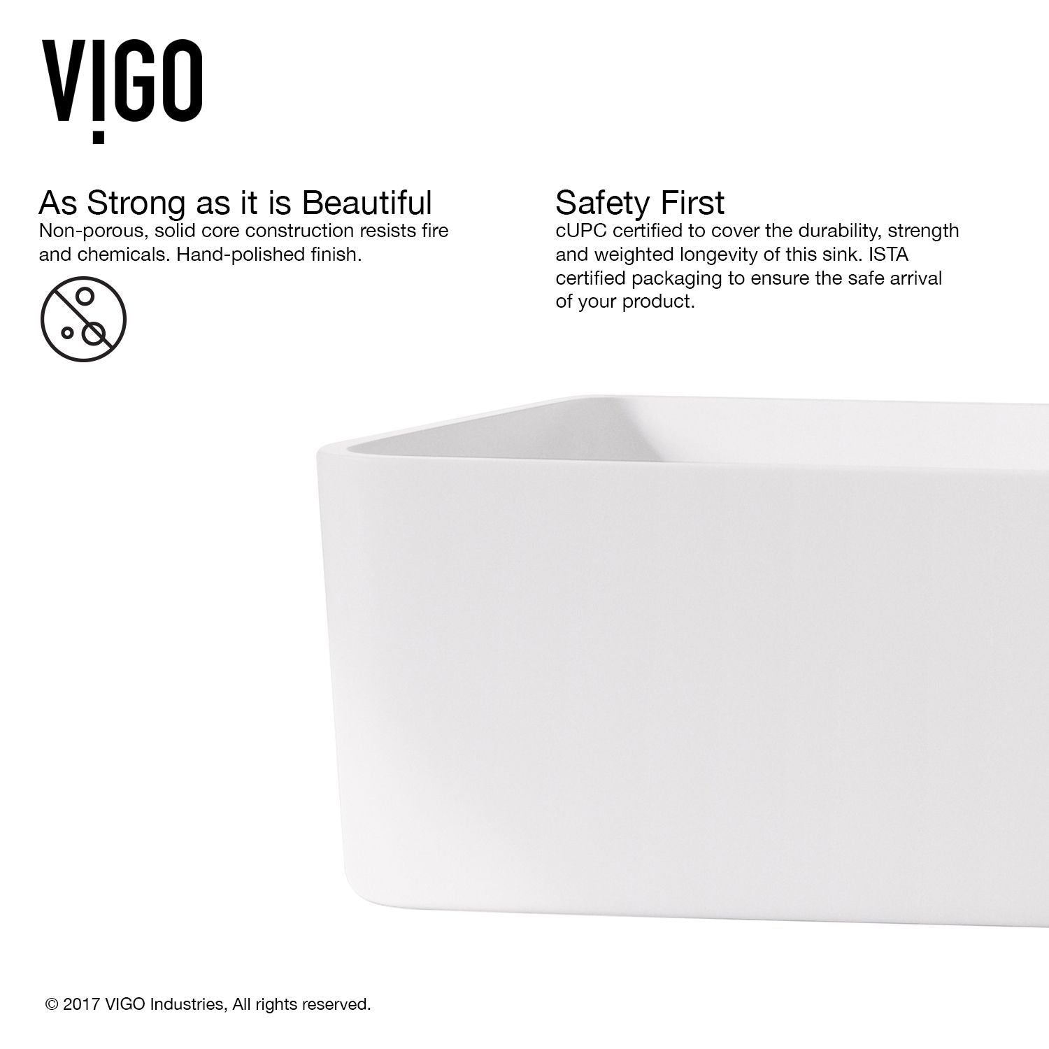 Jasmine MatteStone 18x15-in Deep White Bathroom Sink/Basin with Rectangular Vessel G0R2 - product image 4