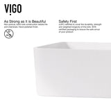 Jasmine MatteStone White Bathroom Sink/Basin Set with Lexington Faucet and Rectangular Composite Vessel Y2N0 - product image 4