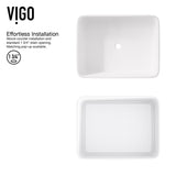 Jasmine MatteStone White Bathroom Sink/Basin Set with Lexington Faucet and Rectangular Composite Vessel Y2N0 - product image 8