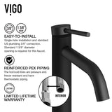 Lexington Single Handle Vessel Sink Bathroom Faucet with cFiber© Body, Matte Black U4C4 - product image 4