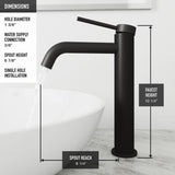 Lexington Single Handle Vessel Sink Bathroom Faucet with cFiber© Body, Matte Black U4C4 - product image 6