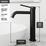 Lexington Single Handle Vessel Sink Bathroom Faucet with cFiber© Body, Matte Black U4C4 - product image 7