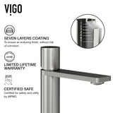 Lorca ConcretoStone Grey Bathroom Sink/Basin Set with Gotham Faucet and Rectangular Vessel B7K9 - product image 7
