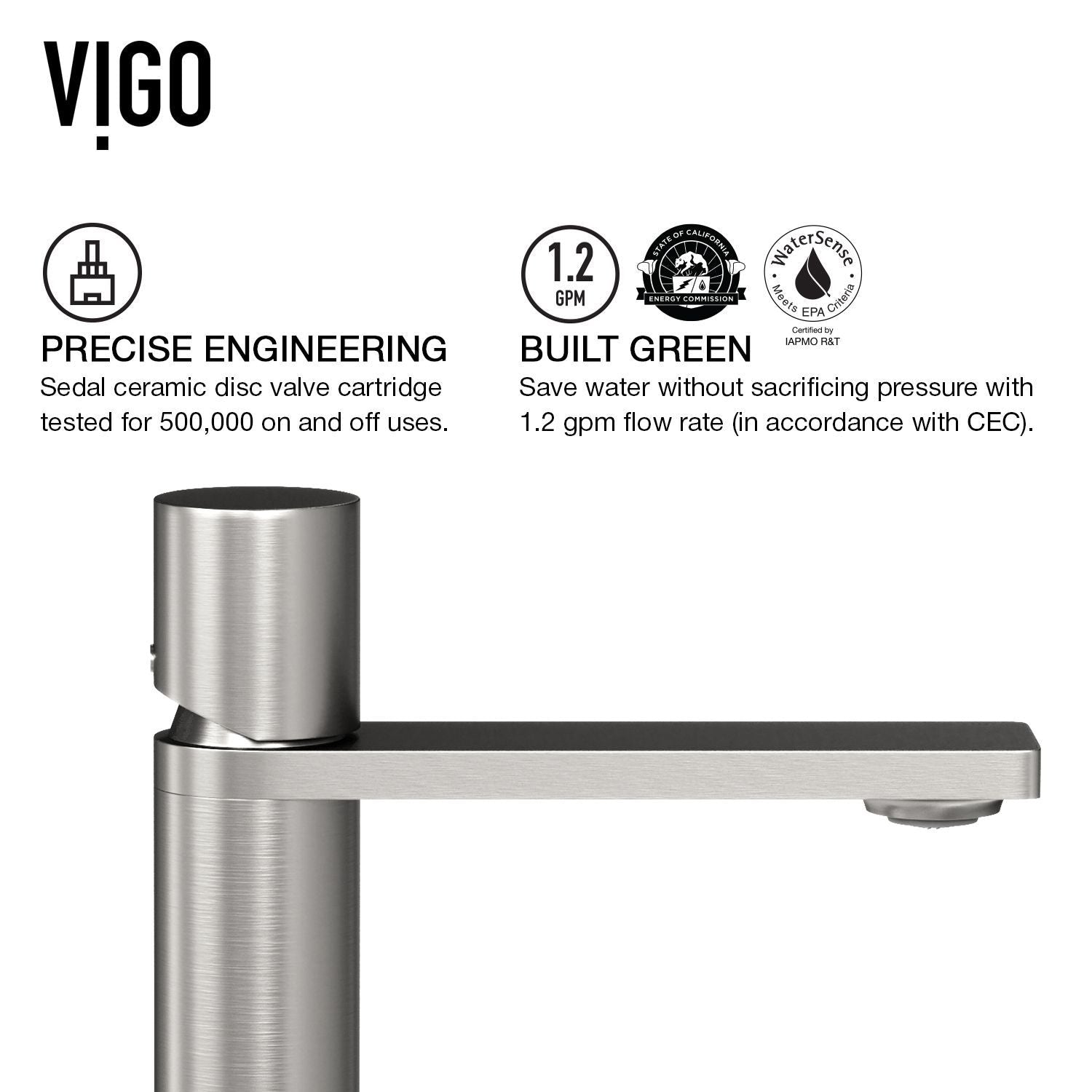 Lorca ConcretoStone Grey Bathroom Sink/Basin Set with Gotham Faucet and Rectangular Vessel F1M7 - product image 8