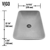 Lorca Gothic ConcretoStone 22x15-in Deep Grey Bathroom Sink/Basin with Rectangular Vessel K3A0 - product image 2