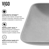 Lorca Gothic ConcretoStone 22x15-in Deep Grey Bathroom Sink/Basin with Rectangular Vessel K3A0 - product image 4