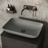 Lorca Gothic ConcretoStone 22x15-in Deep Grey Bathroom Sink/Basin with Rectangular Vessel K3A0 - product image 5