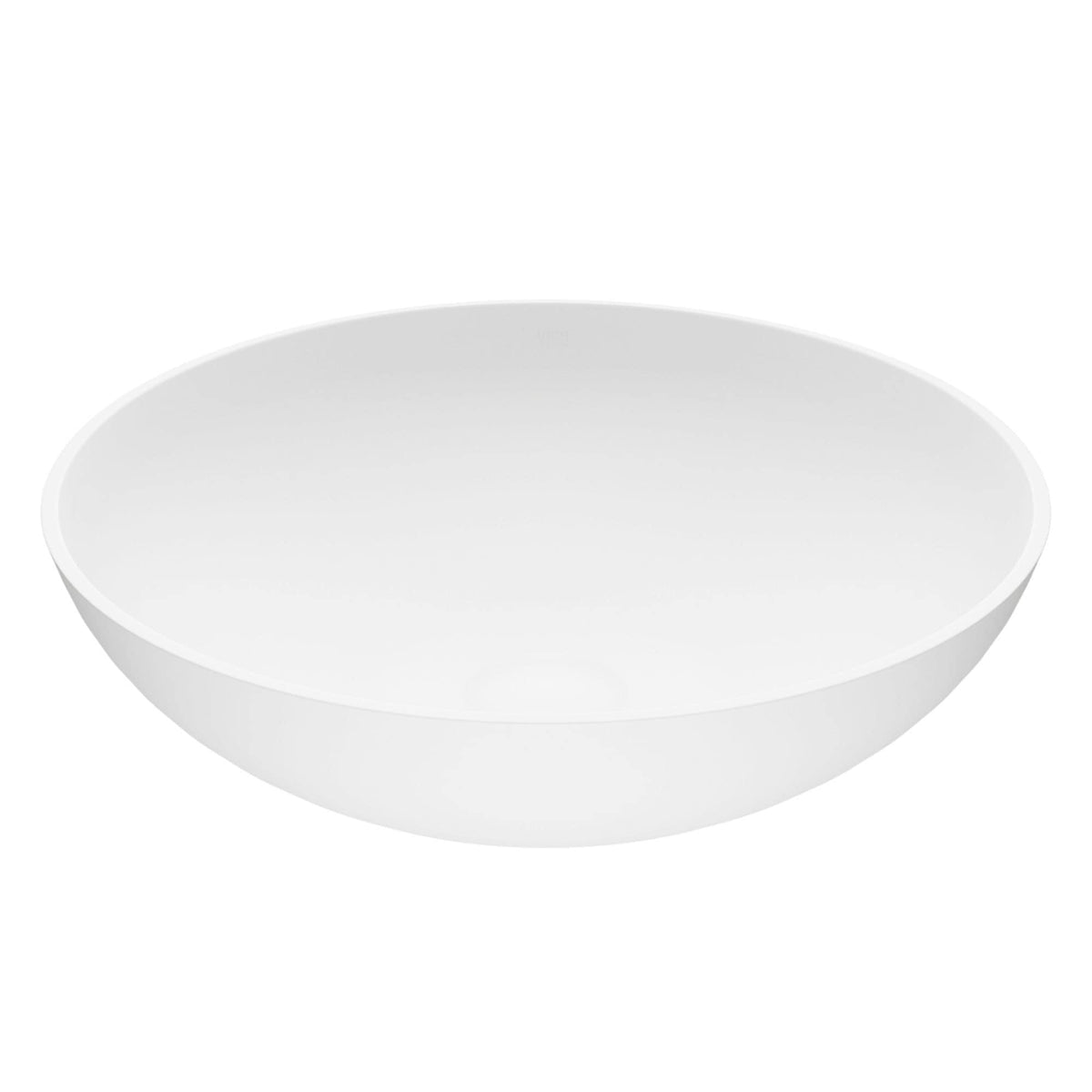 Lotus Matte Stone Round Composite Vessel Bathroom Sink/Basin with Deep Bowl, White Q9O0 - product image 1