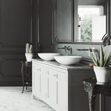 Lotus Matte Stone Round Composite Vessel Bathroom Sink/Basin with Deep Bowl, White Q9O0 - product image 5