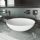 Lotus Matte Stone Round Composite Vessel Bathroom Sink/Basin with Deep Bowl, White Q9O0 - product image 6
