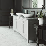 Lotus MatteStone Round White Composite Bathroom Sink/Basin Set with Amada Faucet and Pop-Up Drain J0F7 - product image 8