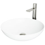 Lotus MatteStone White Bathroom Sink/Basin Set with Gotham Faucet and Round Composite Vessel D2H2 - product image 1