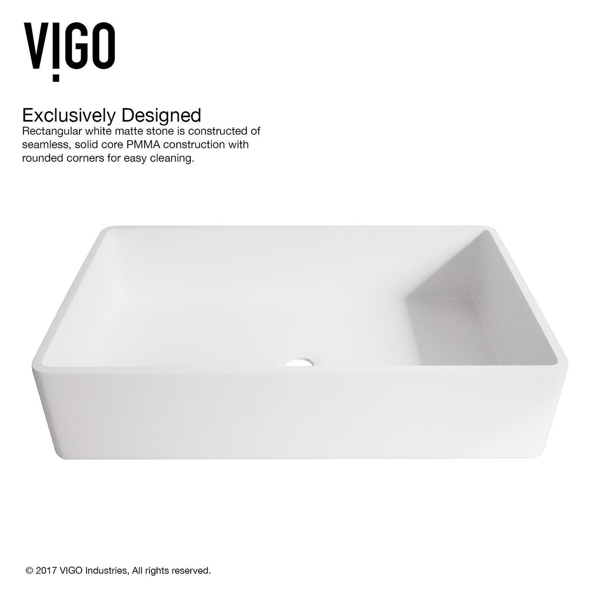 Magnolia Matte Stone Vessel Bathroom Sink/Basin with Deep Bowl, White H3X4 - product image 3