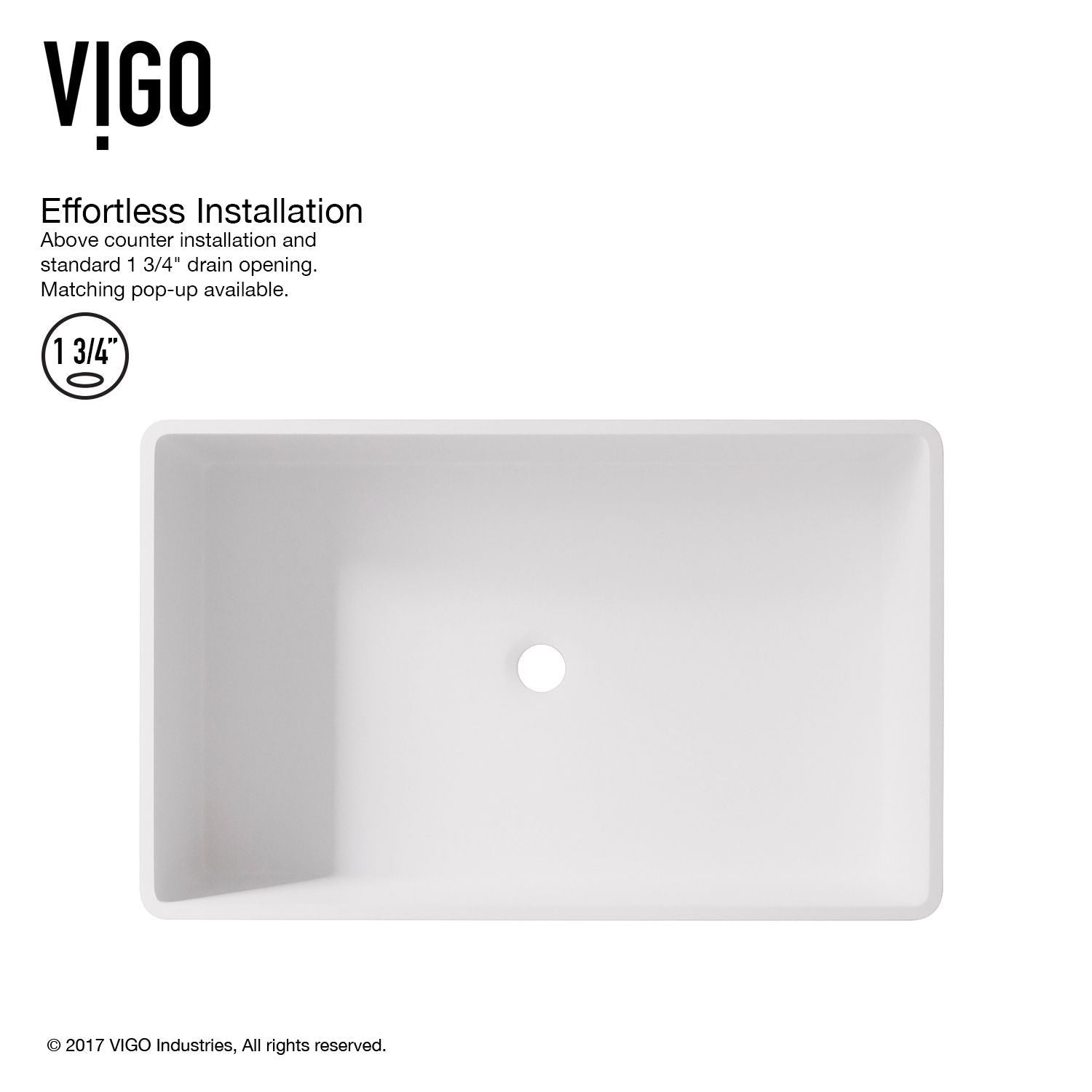 Magnolia Matte Stone Vessel Bathroom Sink/Basin with Deep Bowl, White H3X4 - product image 4