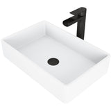 Magnolia MatteStone White Bathroom Sink/Basin Set with Amada Faucet and Rectangular Composite Vessel K3E6 - product image 1
