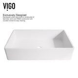Magnolia MatteStone White Bathroom Sink/Basin Set with Apollo Faucet and Rectangular Composite Vessel B8Y5 - product image 7