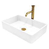 Magnolia MatteStone White Bathroom Sink/Basin Set with Cass Faucet and Rectangular Composite Vessel Y3N2 - product image 1