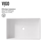 Magnolia MatteStone White Bathroom Sink/Basin Set with Cass Faucet and Rectangular Composite Vessel Y3N2 - product image 6