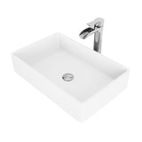 Magnolia MatteStone White Bathroom Sink/Basin Set with Niko Faucet and Rectangular Composite Vessel F8Q4 - product image 1