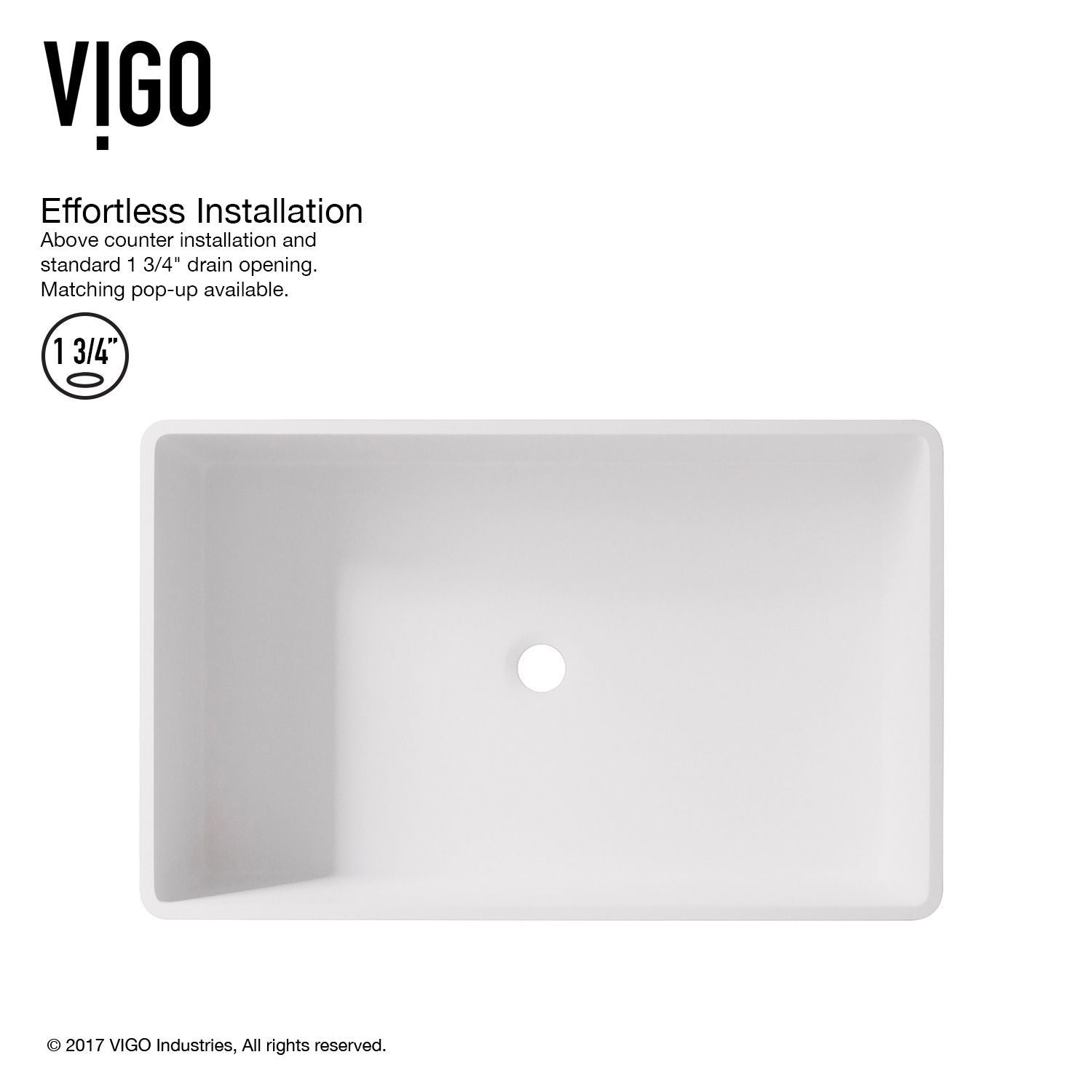 Magnolia MatteStone White Bathroom Sink/Basin Set with Niko Faucet and Rectangular Composite Vessel F8Q4 - product image 2