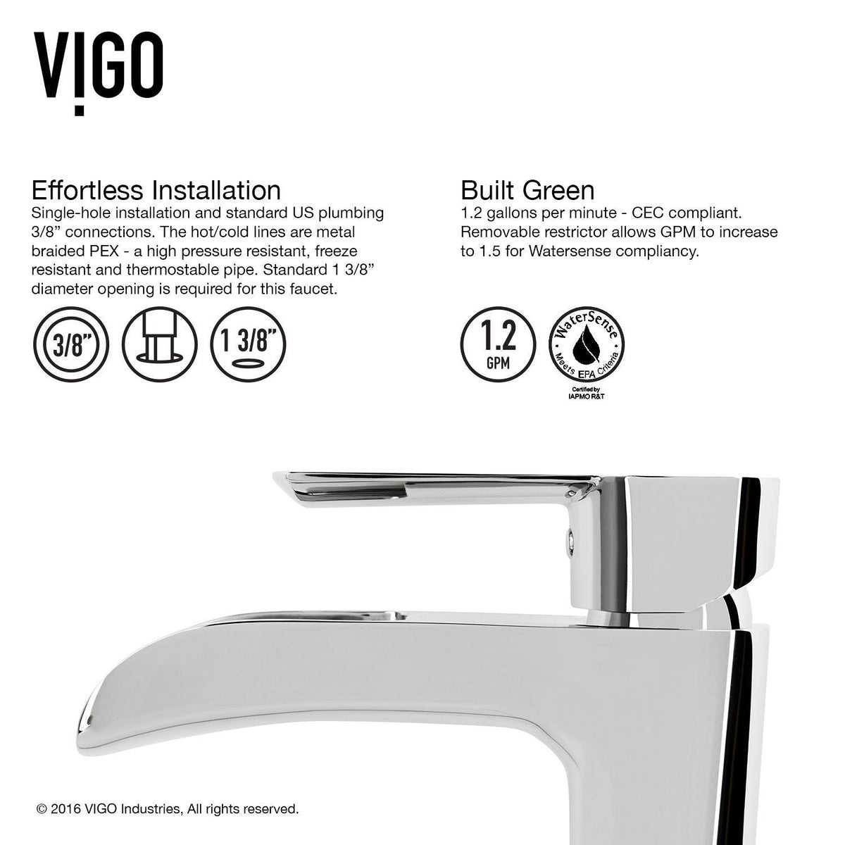 Magnolia MatteStone White Bathroom Sink/Basin Set with Niko Faucet and Rectangular Composite Vessel F8Q4 - product image 4
