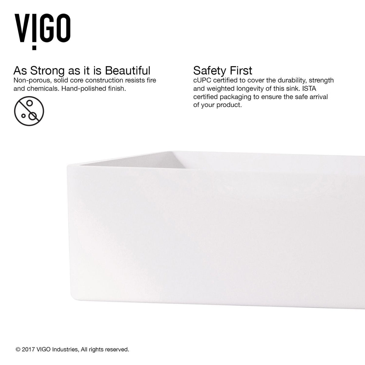 Magnolia MatteStone White Bathroom Sink/Basin Set with Niko Faucet and Rectangular Composite Vessel F8Q4 - product image 5