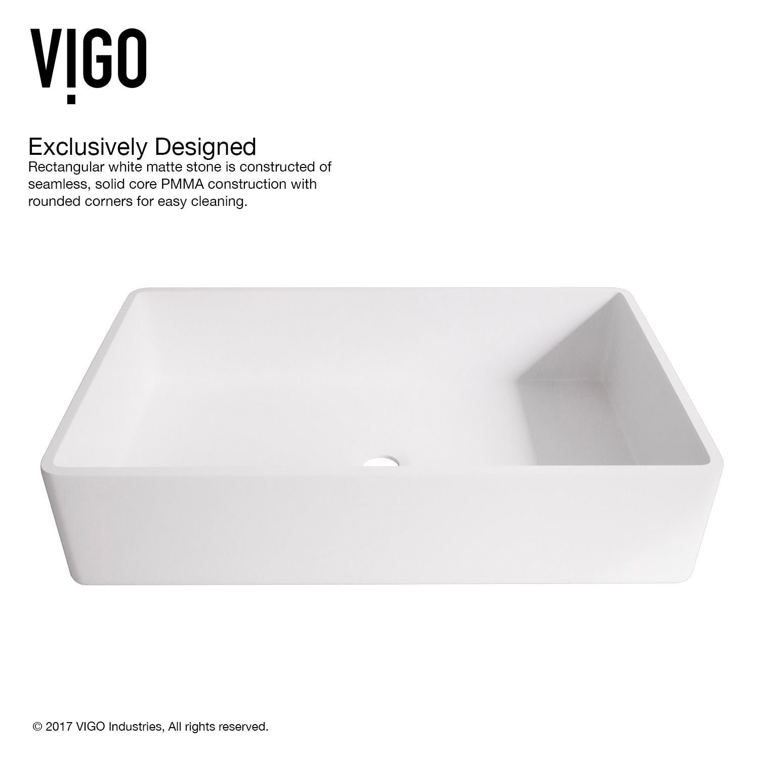 Magnolia MatteStone White Bathroom Sink/Basin Set with Niko Faucet and Rectangular Composite Vessel F8Q4 - product image 7