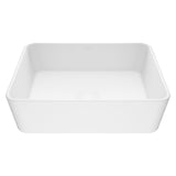 Marigold Matte Stone Rectangular Composite Vessel Bathroom Sink/Basin with Rounded Edges & Deep Bowl, White Y6M7 - product image 1